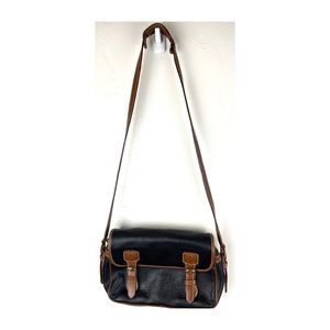 Vintage Lisa Loren Cross Body Bag Adjustable Shoulder Strap Partially Leather.
